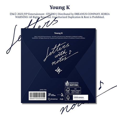 YOUNG K (DAY6) 1ST ALBUM - LETTERS WITH NOTES (DIGIPACK VER.)